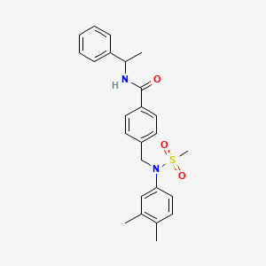 4-{[(3,4-dimethylphenyl)(methylsulfonyl)amino]methyl}-N-(1-phenylethyl)benzamide