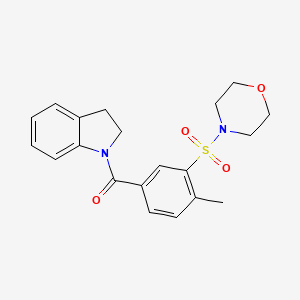 molecular formula C20H22N2O4S B5113056 1-[4-methyl-3-(4-morpholinylsulfonyl)benzoyl]indoline 