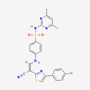 molecular formula C24H19BrN6O2S2 B5113067 4-({2-[4-(4-bromophenyl)-1,3-thiazol-2-yl]-2-cyanovinyl}amino)-N-(4,6-dimethyl-2-pyrimidinyl)benzenesulfonamide 