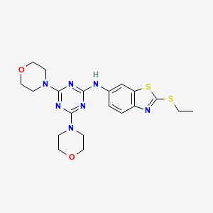 molecular formula C20H25N7O2S2 B5113082 N-(4,6-di-4-morpholinyl-1,3,5-triazin-2-yl)-2-(ethylthio)-1,3-benzothiazol-6-amine 