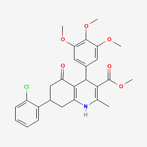 molecular formula C27H28ClNO6 B5113088 methyl 7-(2-chlorophenyl)-2-methyl-5-oxo-4-(3,4,5-trimethoxyphenyl)-1,4,5,6,7,8-hexahydro-3-quinolinecarboxylate 