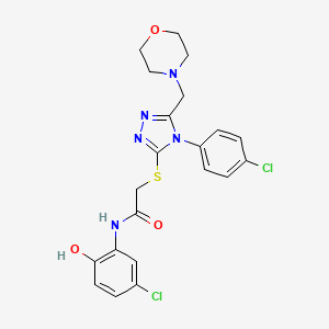 molecular formula C21H21Cl2N5O3S B5113101 N-(5-chloro-2-hydroxyphenyl)-2-{[4-(4-chlorophenyl)-5-(4-morpholinylmethyl)-4H-1,2,4-triazol-3-yl]thio}acetamide 