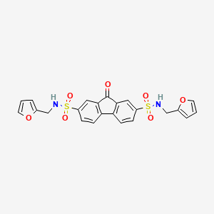 molecular formula C23H18N2O7S2 B5113126 N,N'-bis(2-furylmethyl)-9-oxo-9H-fluorene-2,7-disulfonamide 