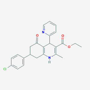 molecular formula C24H23ClN2O3 B5113137 ethyl 7-(4-chlorophenyl)-2-methyl-5-oxo-4-(2-pyridinyl)-1,4,5,6,7,8-hexahydro-3-quinolinecarboxylate 