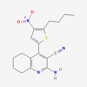 molecular formula C18H20N4O2S B5113173 2-amino-4-(5-butyl-4-nitro-2-thienyl)-5,6,7,8-tetrahydro-3-quinolinecarbonitrile 