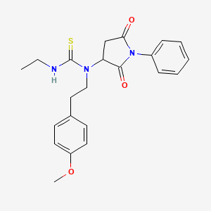 molecular formula C22H25N3O3S B5113181 N-(2,5-dioxo-1-phenyl-3-pyrrolidinyl)-N'-ethyl-N-[2-(4-methoxyphenyl)ethyl]thiourea 