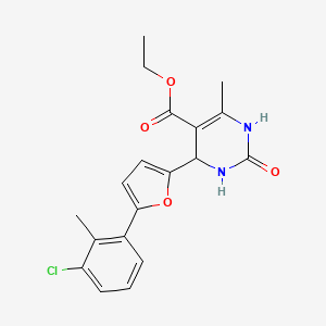 molecular formula C19H19ClN2O4 B5113187 ethyl 4-[5-(3-chloro-2-methylphenyl)-2-furyl]-6-methyl-2-oxo-1,2,3,4-tetrahydro-5-pyrimidinecarboxylate 