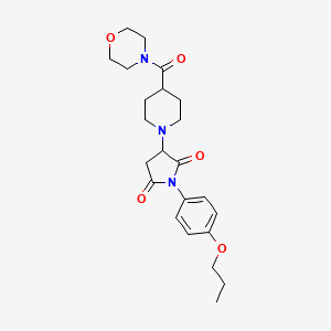 molecular formula C23H31N3O5 B5113220 3-[4-(4-morpholinylcarbonyl)-1-piperidinyl]-1-(4-propoxyphenyl)-2,5-pyrrolidinedione 