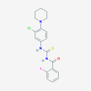 N-({[3-chloro-4-(1-piperidinyl)phenyl]amino}carbonothioyl)-2-iodobenzamide
