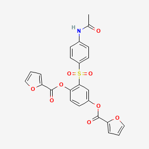 molecular formula C24H17NO9S B5113243 2-{[4-(acetylamino)phenyl]sulfonyl}-1,4-phenylene di(2-furoate) 