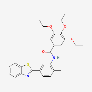 molecular formula C27H28N2O4S B5113289 N-[5-(1,3-benzothiazol-2-yl)-2-methylphenyl]-3,4,5-triethoxybenzamide 