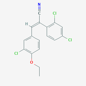 molecular formula C17H12Cl3NO B5113291 3-(3-chloro-4-ethoxyphenyl)-2-(2,4-dichlorophenyl)acrylonitrile 