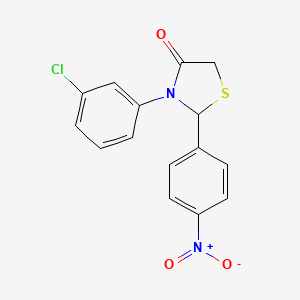 molecular formula C15H11ClN2O3S B5113300 3-(3-chlorophenyl)-2-(4-nitrophenyl)-1,3-thiazolidin-4-one CAS No. 6036-85-7