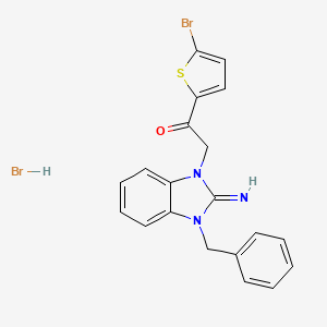 molecular formula C20H17Br2N3OS B5113313 2-(3-benzyl-2-imino-2,3-dihydro-1H-benzimidazol-1-yl)-1-(5-bromo-2-thienyl)ethanone hydrobromide 