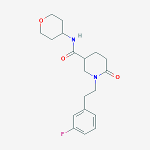 molecular formula C19H25FN2O3 B5113318 1-[2-(3-fluorophenyl)ethyl]-6-oxo-N-(tetrahydro-2H-pyran-4-yl)-3-piperidinecarboxamide 