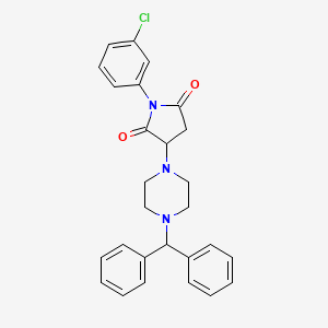 molecular formula C27H26ClN3O2 B5113326 1-(3-chlorophenyl)-3-[4-(diphenylmethyl)-1-piperazinyl]-2,5-pyrrolidinedione 