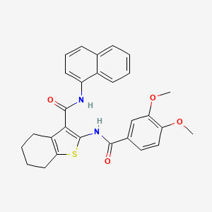molecular formula C28H26N2O4S B5113348 2-[(3,4-dimethoxybenzoyl)amino]-N-1-naphthyl-4,5,6,7-tetrahydro-1-benzothiophene-3-carboxamide 
