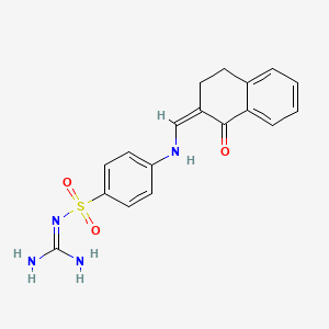 molecular formula C18H18N4O3S B5113354 N-[amino(imino)methyl]-4-{[(1-oxo-3,4-dihydro-2(1H)-naphthalenylidene)methyl]amino}benzenesulfonamide 