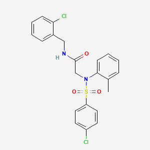 molecular formula C22H20Cl2N2O3S B5113355 N~1~-(2-chlorobenzyl)-N~2~-[(4-chlorophenyl)sulfonyl]-N~2~-(2-methylphenyl)glycinamide 