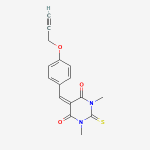 molecular formula C16H14N2O3S B5113358 1,3-dimethyl-5-[4-(2-propyn-1-yloxy)benzylidene]-2-thioxodihydro-4,6(1H,5H)-pyrimidinedione 