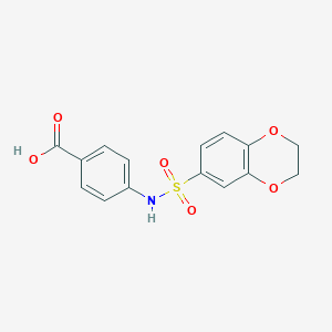 B511336 4-(2,3-Dihydro-1,4-benzodioxine-6-sulfonamido)benzoic acid CAS No. 380195-36-8