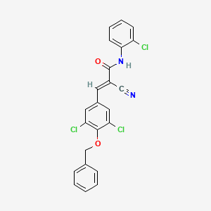 molecular formula C23H15Cl3N2O2 B5113368 3-[4-(benzyloxy)-3,5-dichlorophenyl]-N-(2-chlorophenyl)-2-cyanoacrylamide 