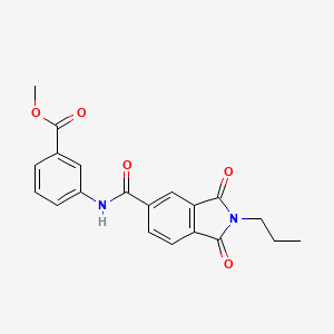 molecular formula C20H18N2O5 B5113419 methyl 3-{[(1,3-dioxo-2-propyl-2,3-dihydro-1H-isoindol-5-yl)carbonyl]amino}benzoate 