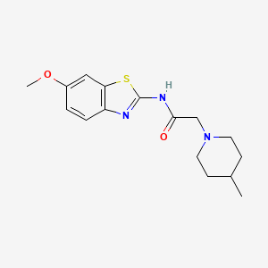 molecular formula C16H21N3O2S B5113441 N-(6-methoxy-1,3-benzothiazol-2-yl)-2-(4-methyl-1-piperidinyl)acetamide 