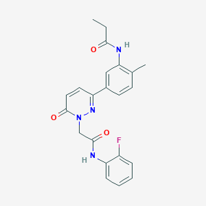 molecular formula C22H21FN4O3 B5113458 N-[5-(1-{2-[(2-fluorophenyl)amino]-2-oxoethyl}-6-oxo-1,6-dihydro-3-pyridazinyl)-2-methylphenyl]propanamide 
