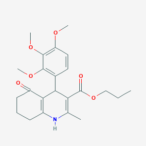 molecular formula C23H29NO6 B5113482 propyl 2-methyl-5-oxo-4-(2,3,4-trimethoxyphenyl)-1,4,5,6,7,8-hexahydro-3-quinolinecarboxylate 
