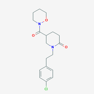 molecular formula C18H23ClN2O3 B5113503 1-[2-(4-chlorophenyl)ethyl]-5-(1,2-oxazinan-2-ylcarbonyl)-2-piperidinone 
