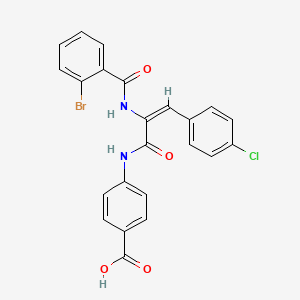 4-{[2-[(2-bromobenzoyl)amino]-3-(4-chlorophenyl)acryloyl]amino}benzoic acid