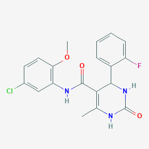molecular formula C19H17ClFN3O3 B5113555 N-(5-chloro-2-methoxyphenyl)-4-(2-fluorophenyl)-6-methyl-2-oxo-1,2,3,4-tetrahydro-5-pyrimidinecarboxamide 