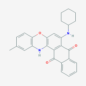 molecular formula C27H24N2O3 B5113559 7-(cyclohexylamino)-2-methyl-8H-naphtho[2,3-a]phenoxazine-8,13(14H)-dione 