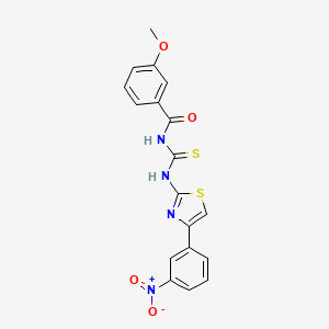 molecular formula C18H14N4O4S2 B5113567 3-methoxy-N-({[4-(3-nitrophenyl)-1,3-thiazol-2-yl]amino}carbonothioyl)benzamide 