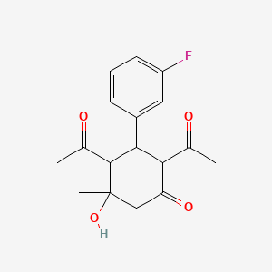 2,4-diacetyl-3-(3-fluorophenyl)-5-hydroxy-5-methylcyclohexanone