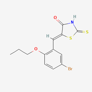 molecular formula C13H12BrNO2S2 B5113573 5-(5-bromo-2-propoxybenzylidene)-2-thioxo-1,3-thiazolidin-4-one 