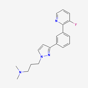 molecular formula C19H21FN4 B5113575 (3-{3-[3-(3-fluoro-2-pyridinyl)phenyl]-1H-pyrazol-1-yl}propyl)dimethylamine 
