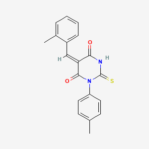 molecular formula C19H16N2O2S B5113587 5-(2-methylbenzylidene)-1-(4-methylphenyl)-2-thioxodihydro-4,6(1H,5H)-pyrimidinedione 