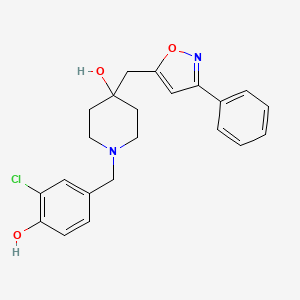 molecular formula C22H23ClN2O3 B5113609 1-(3-chloro-4-hydroxybenzyl)-4-[(3-phenyl-5-isoxazolyl)methyl]-4-piperidinol 