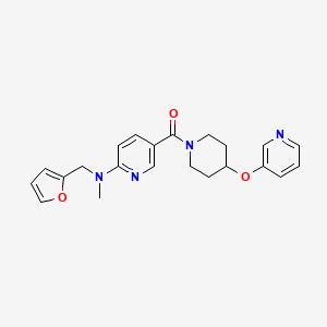 molecular formula C22H24N4O3 B5113631 N-(2-furylmethyl)-N-methyl-5-{[4-(3-pyridinyloxy)-1-piperidinyl]carbonyl}-2-pyridinamine 