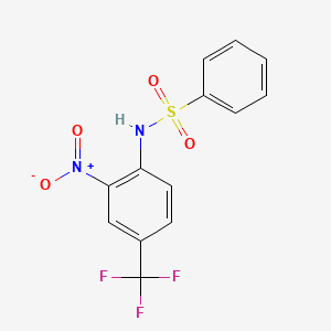 molecular formula C13H9F3N2O4S B5113637 N-[2-nitro-4-(trifluoromethyl)phenyl]benzenesulfonamide 