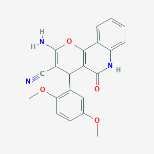 molecular formula C21H17N3O4 B5113656 2-amino-4-(2,5-dimethoxyphenyl)-5-oxo-5,6-dihydro-4H-pyrano[3,2-c]quinoline-3-carbonitrile 