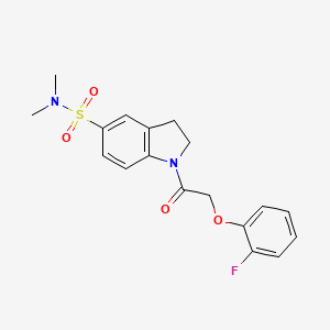 molecular formula C18H19FN2O4S B5113657 1-[(2-fluorophenoxy)acetyl]-N,N-dimethyl-5-indolinesulfonamide 