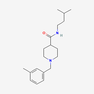molecular formula C19H30N2O B5113664 1-(3-methylbenzyl)-N-(3-methylbutyl)-4-piperidinecarboxamide 