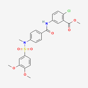 molecular formula C24H23ClN2O7S B5113684 methyl 2-chloro-5-({4-[[(3,4-dimethoxyphenyl)sulfonyl](methyl)amino]benzoyl}amino)benzoate 