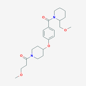 molecular formula C23H34N2O5 B5113692 2-(methoxymethyl)-1-(4-{[1-(3-methoxypropanoyl)-4-piperidinyl]oxy}benzoyl)piperidine 