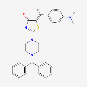 molecular formula C29H30N4OS B5113718 5-[4-(dimethylamino)benzylidene]-2-[4-(diphenylmethyl)-1-piperazinyl]-1,3-thiazol-4(5H)-one 