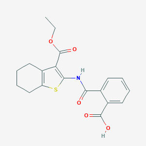 molecular formula C19H19NO5S B511373 2-({[3-(乙氧羰基)-4,5,6,7-四氢-1-苯并噻吩-2-基]氨基}羰基)苯甲酸 CAS No. 60442-48-0