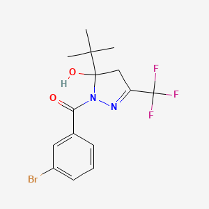 molecular formula C15H16BrF3N2O2 B5113735 1-(3-bromobenzoyl)-5-tert-butyl-3-(trifluoromethyl)-4,5-dihydro-1H-pyrazol-5-ol 